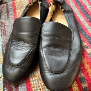 Everlane "Day" Loafers Black Italian Glove Leather "Scrunch Back" 7.5